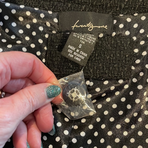 Twenty One Jacket Black White Sparkle Chic Small Crop Bolero - Picture 5 of 12